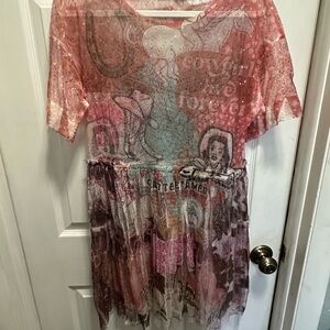 Women's mesh Cowboy Tunic/Top/Dress